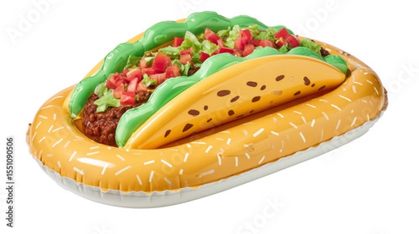 Obraz Taco-themed inflatable raft minimal on white