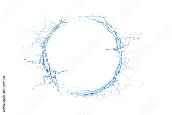 Fototapeta Ripple circle forming from light splash minimal on white