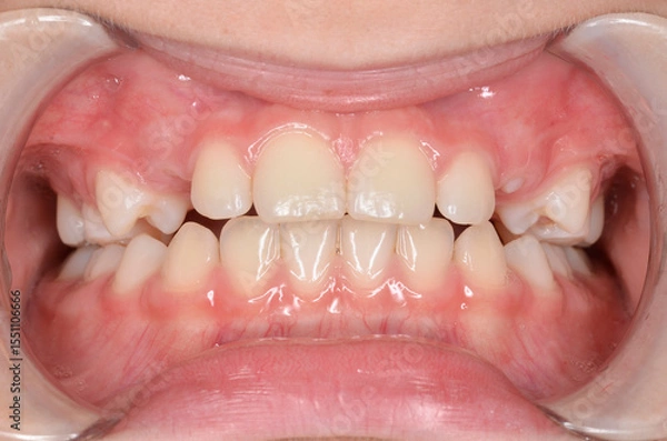 Obraz frontal view, mixed dentition