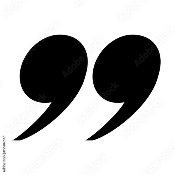Fototapeta Quotation symbol black color flat style isolated on white background for design project vector