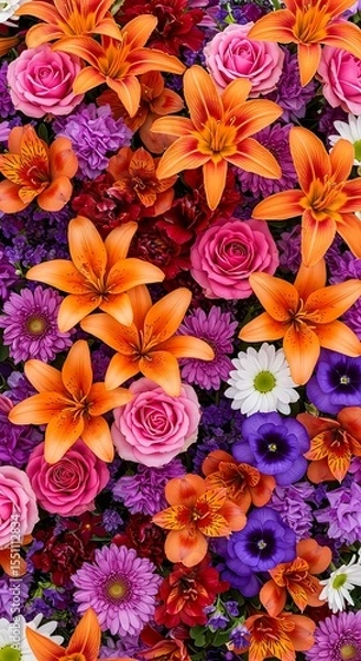 Obraz colorful flowers background