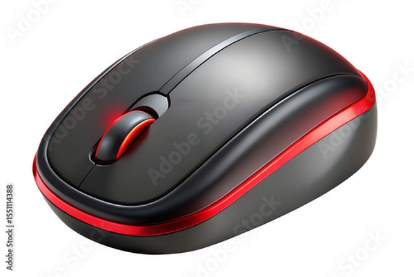 Obraz black wireless computer mouse with backlight