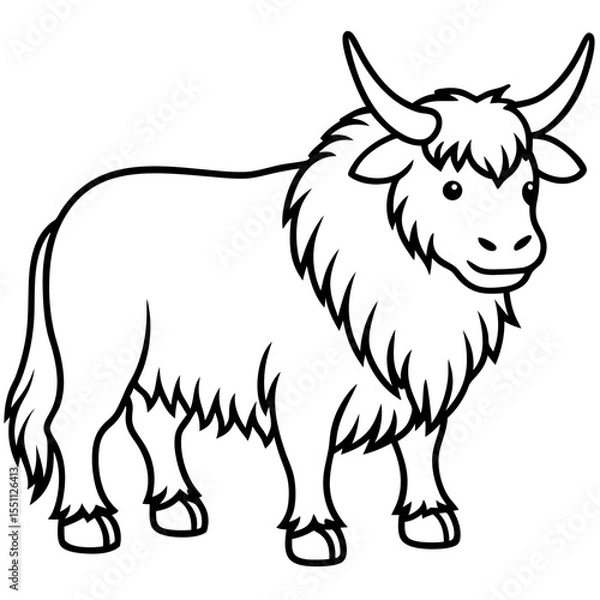 Fototapeta Abstract Yak Line Drawing Vector