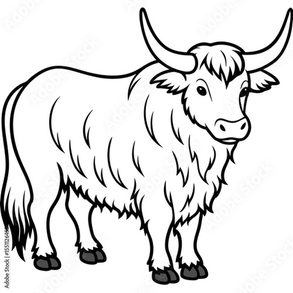 Fototapeta Abstract Yak Line Drawing Vector