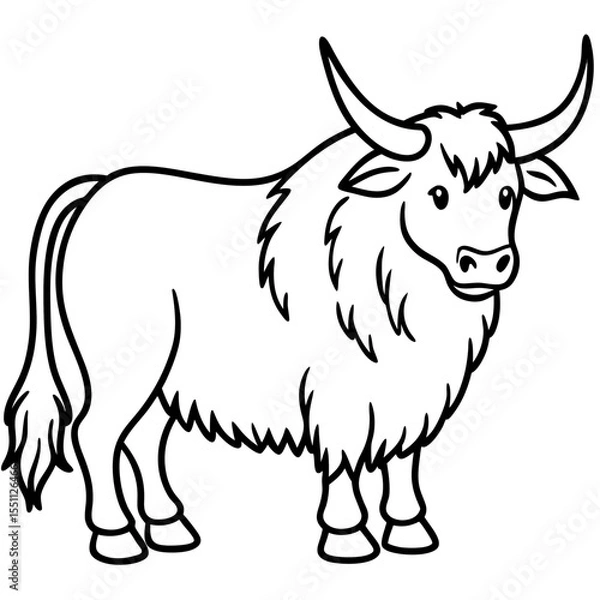 Obraz Abstract Yak Line Drawing Vector