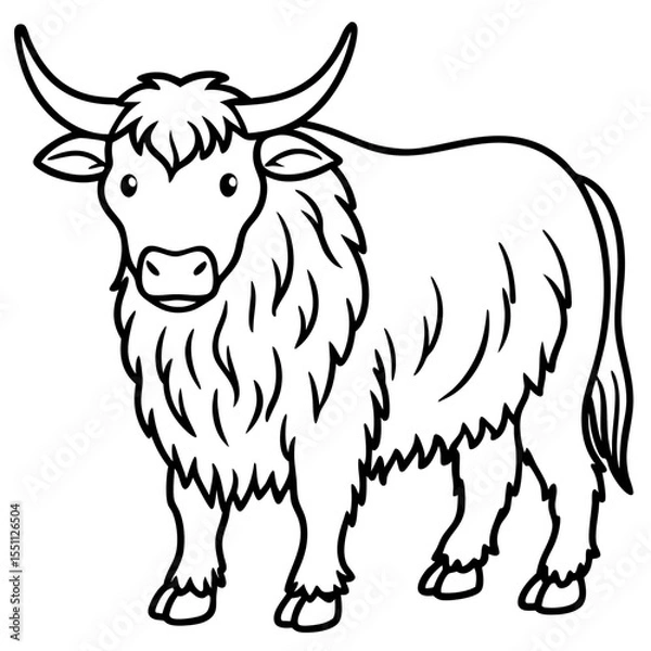 Fototapeta Abstract Yak Line Drawing Vector