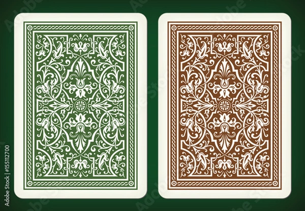 Fototapeta Back side design - playing cards vector illustration