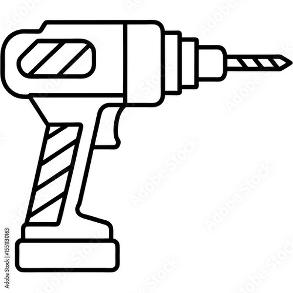 Obraz drill line art vector silhouette 