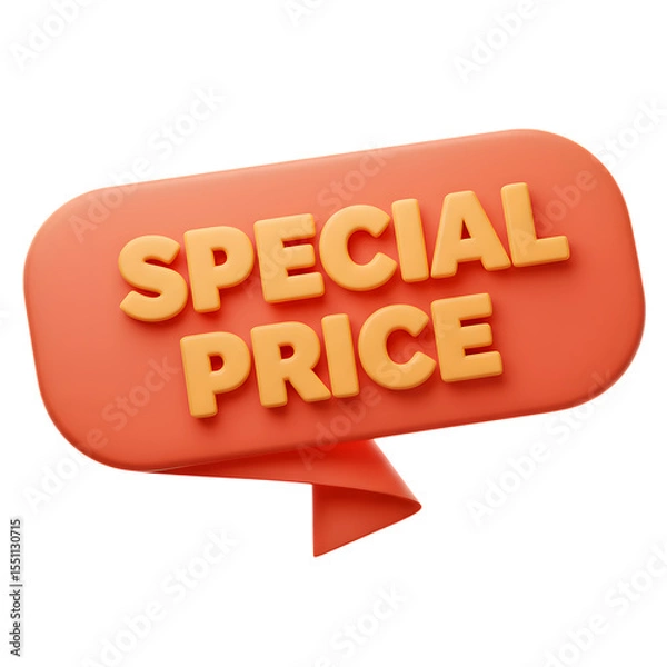 Fototapeta red sale tag special price tag label cta button design png 3D illustration 