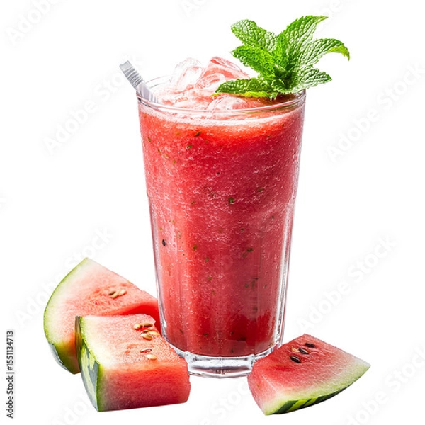 Fototapeta strawberry smoothie with mint