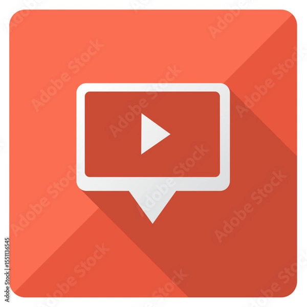 Obraz Video Play Button Speech Bubble Icon Vector Illustration