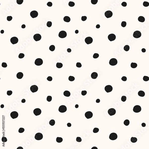 Fototapeta Abstract black polka dot pattern on a light background. Minimalist and versatile design.