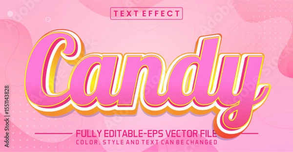 Fototapeta Candy font Text effect editable