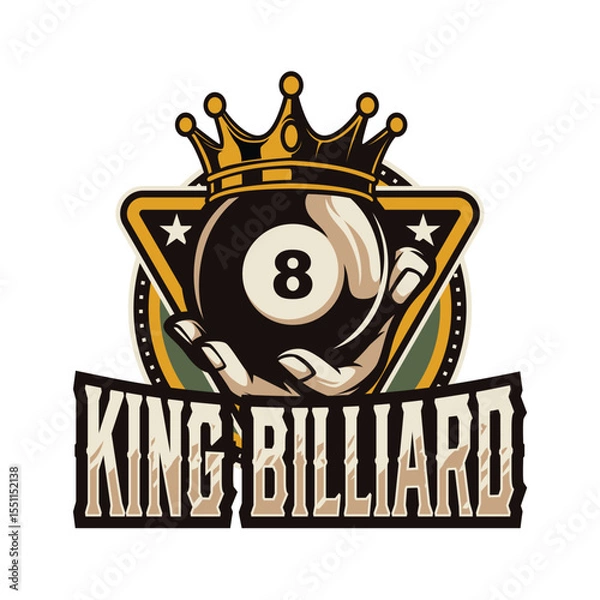 Fototapeta Billiard or Pool room mascot Logo Design Illustration Vector