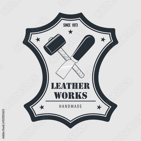 Obraz Leather works logo design template. Vector illustration