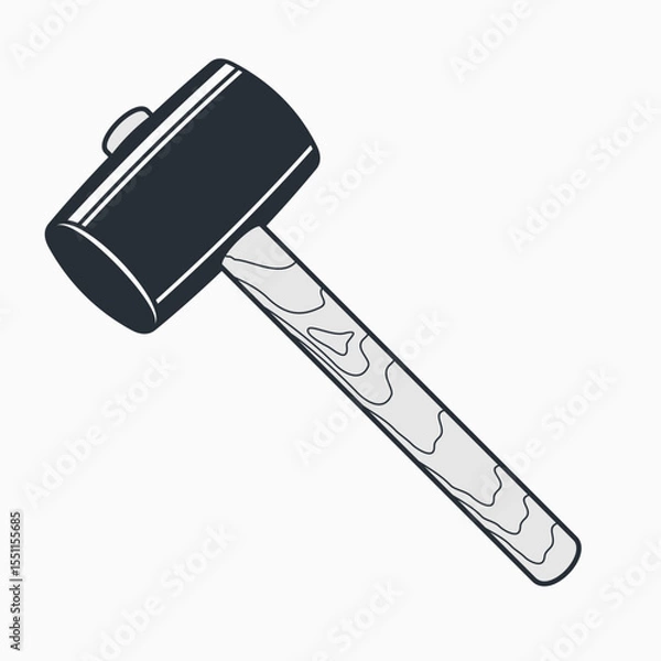 Obraz Rubber Mallet Hammer With Wood Handle. Vector illustration
