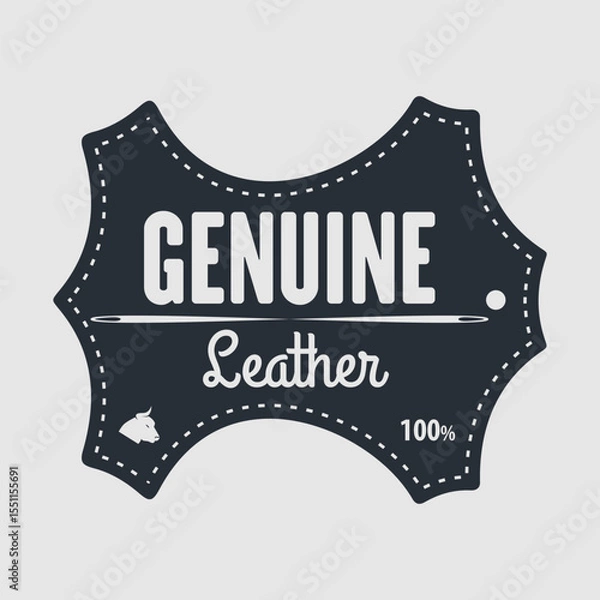 Obraz Leather craft, Genuine leather sign design. Vector illustration