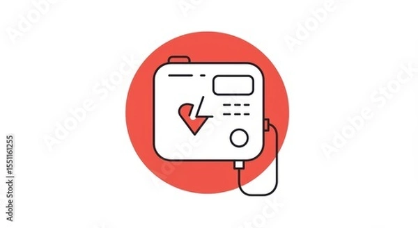 Obraz Automated External Defibrillator (AED) Flat Icon
