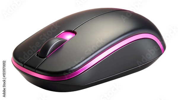 Obraz black wireless computer mouse with backlight