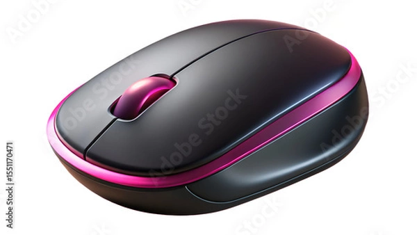 Obraz black wireless computer mouse with backlight
