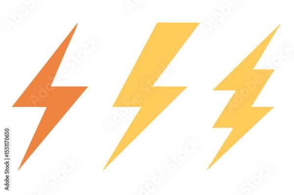Fototapeta Lightning icon set. Thunderbolt. Vector