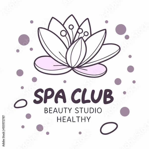 Fototapeta Elegant wellness logo design featuring a lotus flower and subtle color palette