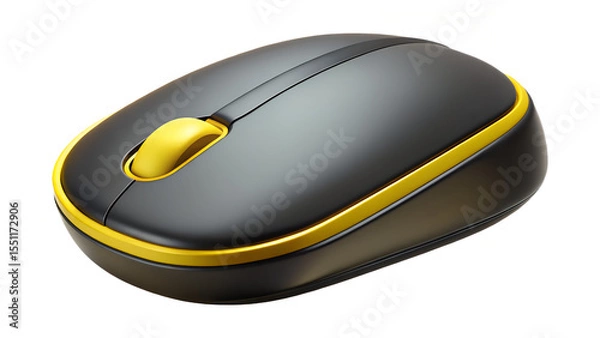 Obraz black wireless computer mouse with backlight