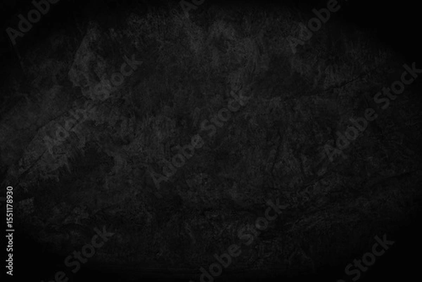 Fototapeta Art black concrete stone texture for background in black. Abstract color dry scratched surface wall cover colorful paper scratches shabby vintage Cement and sand grey dark detail covering.