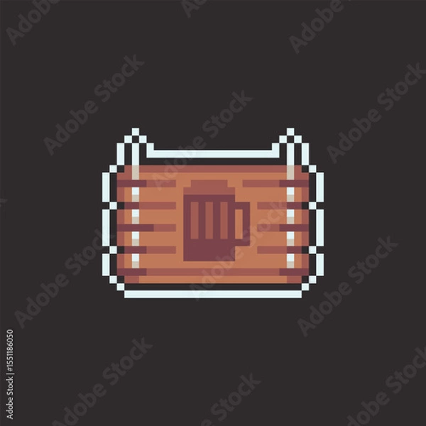 Fototapeta this is signpost icon in pixel art with colorful color and black background ,this item good for presentations,stickers, icons, t shirt design,game asset,logo and your project.