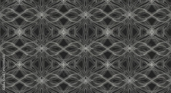 Obraz Elegant seamless dark gray pattern featuring intricate geometric and floral elements