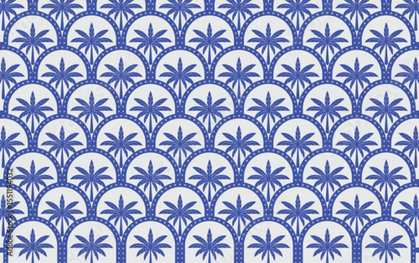 Obraz Seamless pattern of palm tree porcelain style