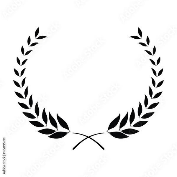 Obraz Simple laurel wreath Vector Black silhouettes icon