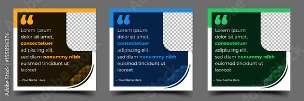 Fototapeta Quote and message social media square banner template design collection