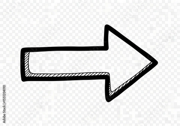 Fototapeta arrow marker isolated png mark hand draw. vector illustration