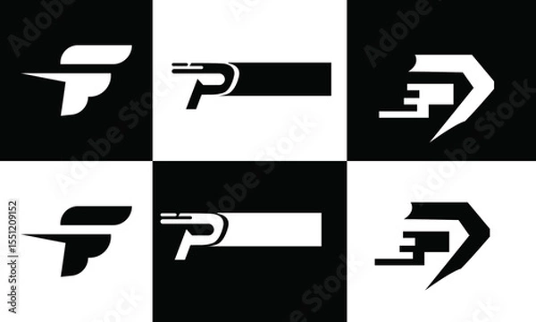 Obraz Bold Modern Initial Logos (F, P, E) for Branding