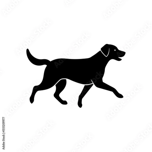Obraz running labrador retriever silhouette vector 