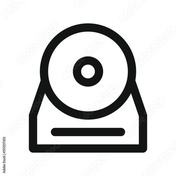 Obraz CD drive UI icon, cd rom simple line user interface vector symbol