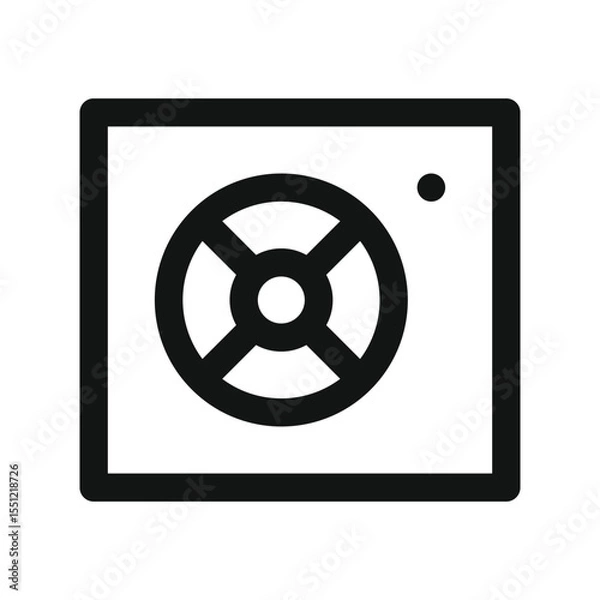Obraz Computer power supply UI icon, pc power unit simple line user interface vector symbol