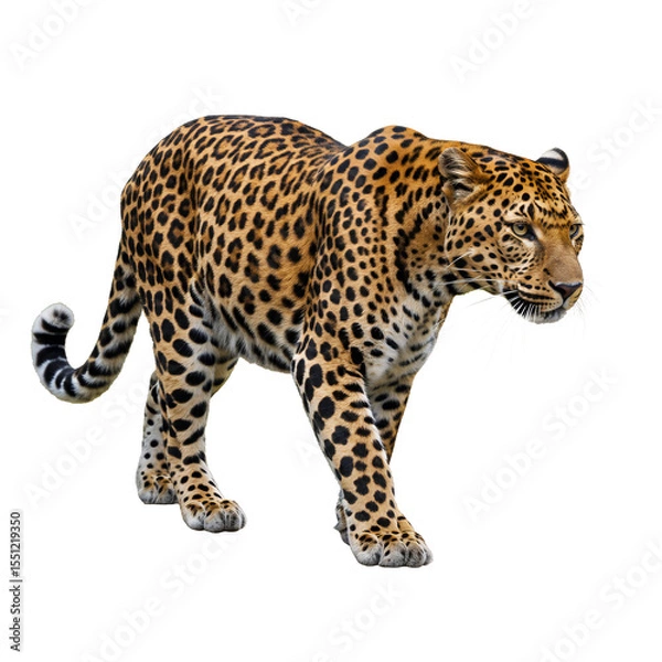Obraz Full-body leopard portrait on transparent background