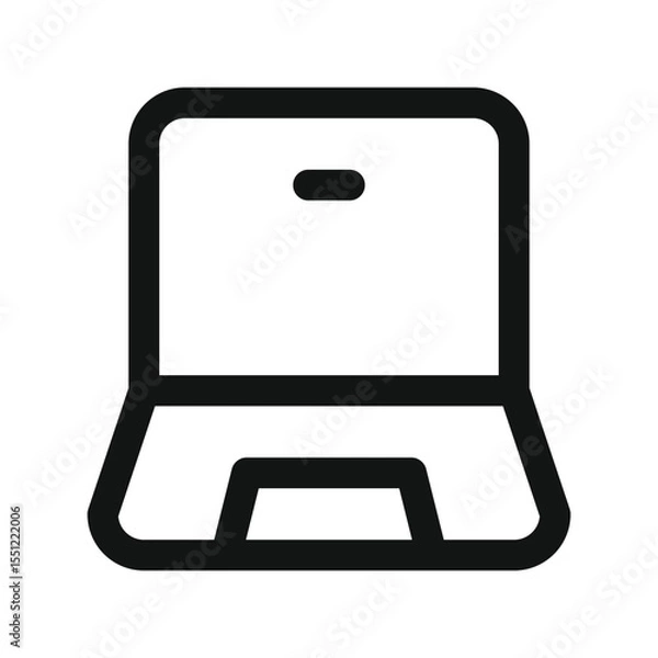 Obraz Laptop UI icon, notebook simple line user interface vector symbol