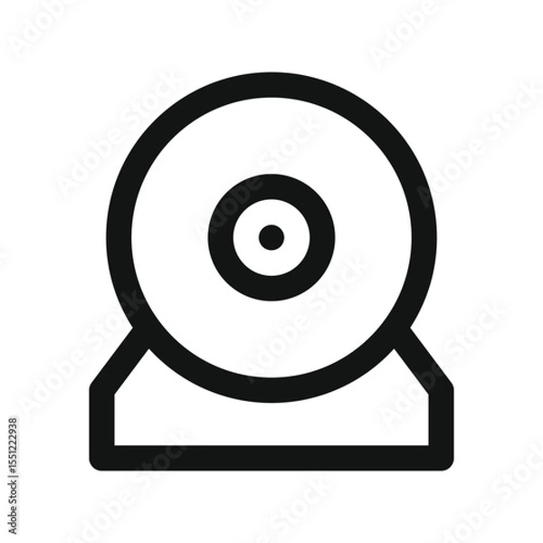 Obraz Webcam UI icon, web camera simple line user interface vector symbol