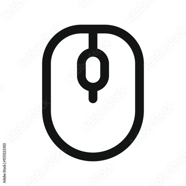 Obraz Computer mouse UI icon, mouse for pc simple line user interface vector symbol