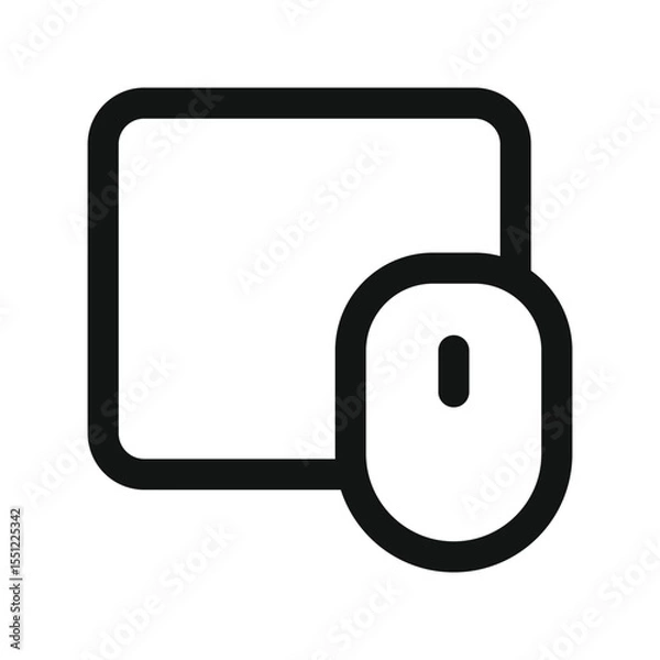 Obraz Mouse pad UI icon, gaming mouse pad simple line user interface vector symbol