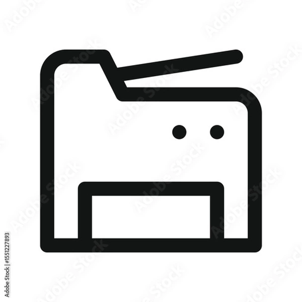 Obraz MFP UI icon, multifunction office printer and copier simple line user interface vector symbol