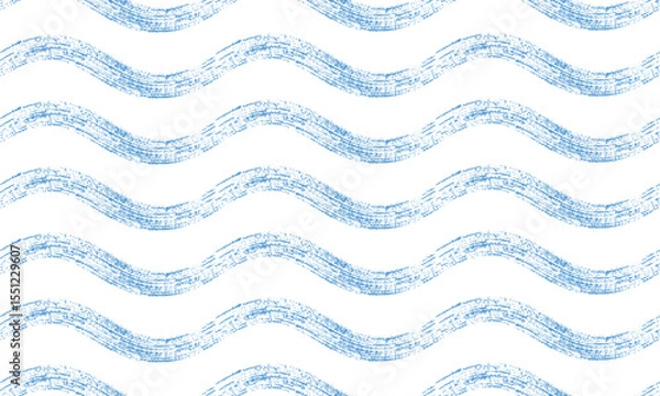 Fototapeta Seamless wave pattern. Wavy grunge brush stroke. Hand drawn water sea vector background. 