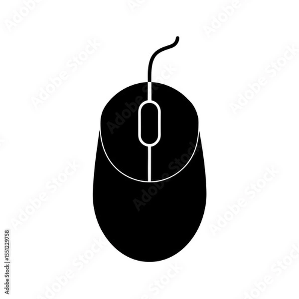 Obraz computer mouse icon silhouette on white background (2).svg