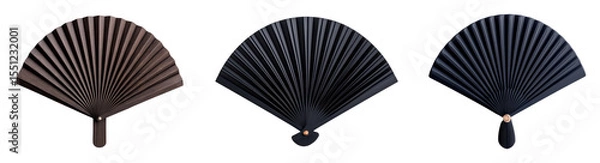 Obraz Elegant collection of traditional folding fans in dark tones