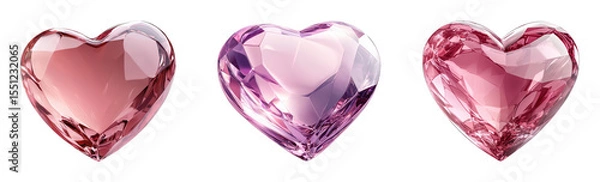 Obraz Elegant heart-shaped crystals in varying shades of pink