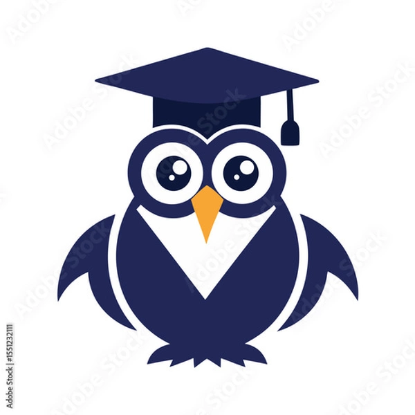 Obraz wise owl with graduation cap mascot logo icon on w.svg