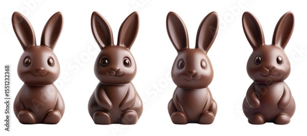 Obraz Cute chocolate bunny figurines in various poses